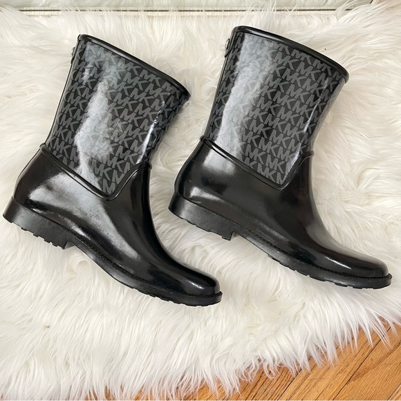 Michael Kors Shoes - Michael Kors Sutter Logo Rubber Rainbootie Rain Boot Black Women's